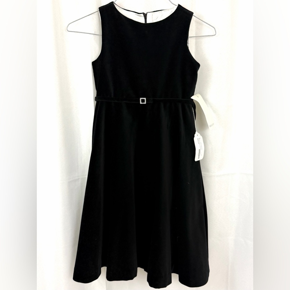 Helena Classic Black Velvet Sleeveless Satin Lined Dress Formal Kids Size 5 NWT